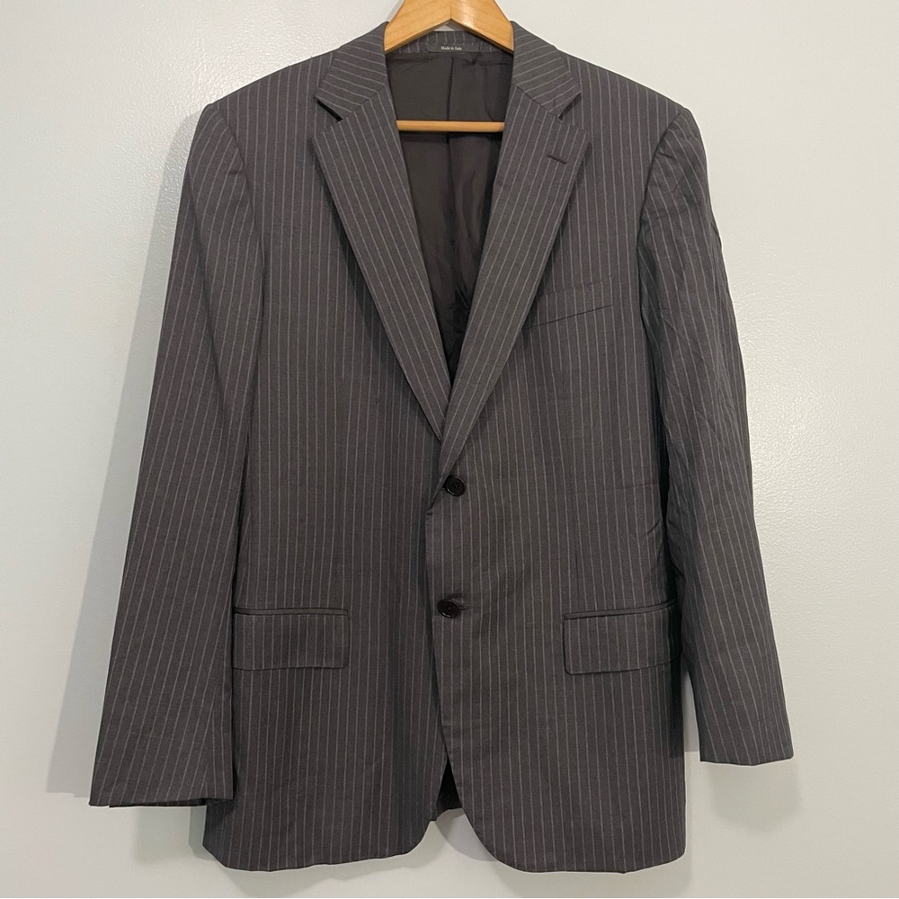 Ermenegildo Zegna Gray Pinstripe Wool Italy Blazer Size 42S